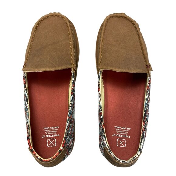 Twisted X Women's Slip-On Loafer, Moc Toe Leather/ Fabric  Tan 9.5 M - Picture 10 of 16